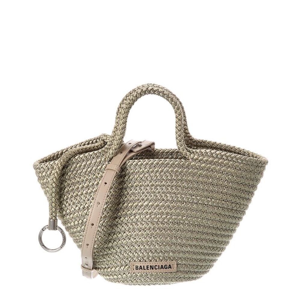 Balenciaga Ibiza Small Rope Basket Tote, Brown